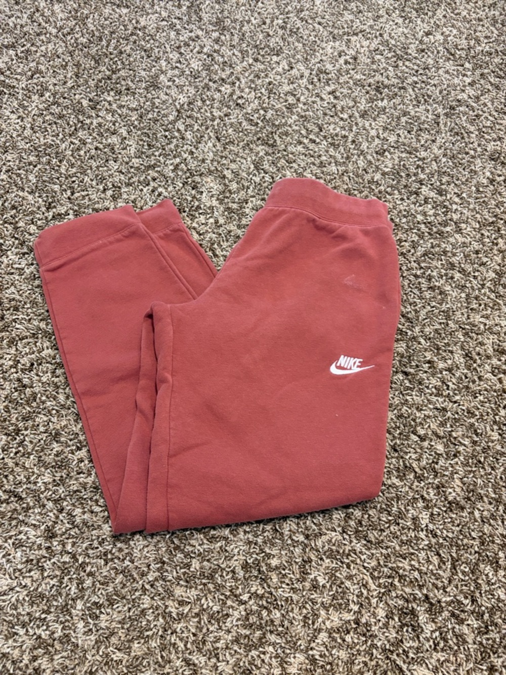 Nike Kids Maroon Joggers with White Logo